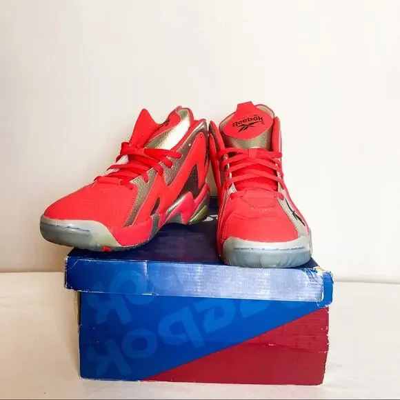 REEBOK Retro Vintage Y2K Kamikaze II Mid Red Fish Market Sz. 10.5 - Picture 3 of 8